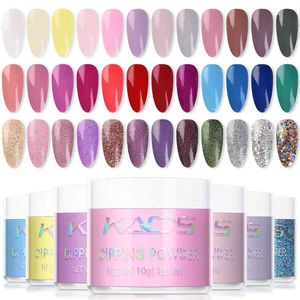 KADS 6/4 PCS / SET Dipping Set Starter Kit Polonês Nude Pink Glitter Holográfico Pó Nail Art Dec