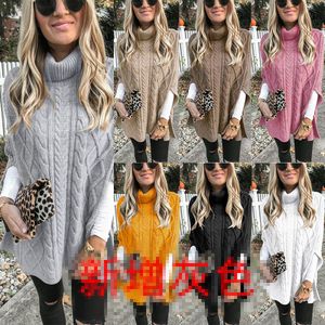 Sweaters Explosive European and American street hipsters pullover high collar split loose sweater top