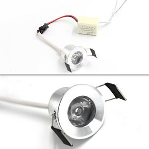 Silvery Black White Golden Mini LED Downlights 1W 27mm 100V-240V Jewelry Display Ceiling Recessed Cabinet Spot Lamp