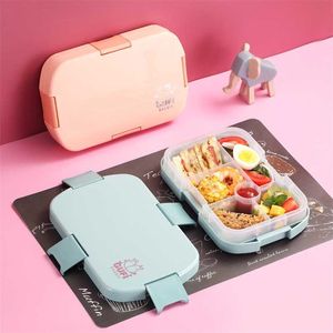 Tuuth Ins Lunch Boxマイクロ波多重グリッド食品蓄積漏れ防止キッズベントボックス920mlコンテナ211108