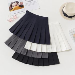 Kobiety Wysoka talia Cosplay Spódnica Wiosna Lato Kawaii Denim Solidna linia Sailor Spódnice Japoński Mundur szkolny Mini 210608