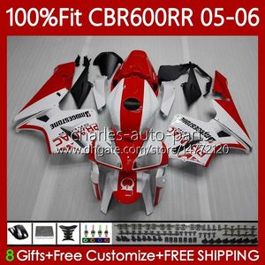 Spritzguss-Verkleidungen für HONDA CBR 600RR 600F5 600CC 2005–2006 Karosserie 72Nr.18 CBR600 CBR 600 CC F5 RR F 5 2005 2006 CBR600F5 CBR600RR 05 06 OEM Karosserie PRAMAC rot