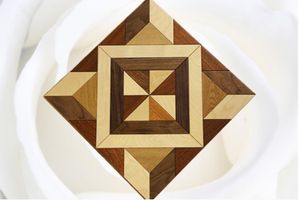 Multi Color Birma Teak Flooring American Walnut Dekoracji Sztuka Dachówka Hardwood Floor Marquetry White Dąb Inlay Panele tła Dywan Dywaniki