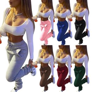 Calças femininas Capris 2021 Mulheres grossas de inverno empilhadas Sweatpants Algodão Jogger Suor Womens Jogging Para Meninas