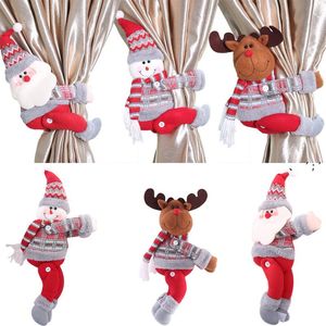 Newchristmas Decor Creative Curtain Klamra Cartoon Doll Dekoracje Ozdoby Dom Restauracja Dekoracje Santa Okno Wisiorek LLD11268