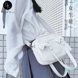 Sacos da noite mulheres kawaii mensageiro saco feminino japonês colégio estilo bolsa bonito ombro pu couro pu uniforme para meninas