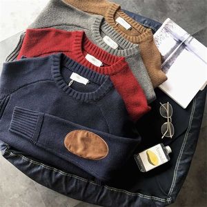 Män Långärmad Sweater Crew Neck Tröjor Män Vintage Pullovers Casual Höst Vinter Kläder Män Fall Toppar Sticka Tröjor 211221