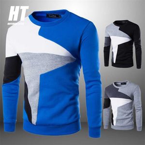 Sweaters Men's Brand Clothing Long Sleeves Autumn Winter Pullover Cotton Knitteds Men Casual O-Neck Patchwork Slim Tops 211006