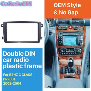 Doppio Din Car Radio Fascia per 2002-2004 Mercedes BENZ C CLASS W203 Lettore DVD Kit Pannello Stereo Audio Dash Frame