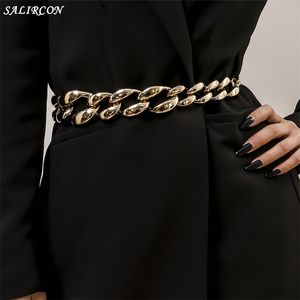 Punk Ästhetische Einfache Chunky Taille Gürtel für Frauen Mode Sexy Bund Bauch Kette Hemd Kleid Körper Dekoration Schmuck