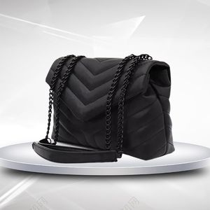 2022 bayan omuz Çapraz Vücut çanta lüks çanta markası LOULOU Y-şekilli Kapitone deri kadın siyah metal Zincir kapaklı haberci Tasarımcılar toptan çanta