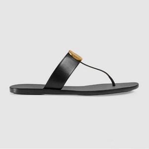 Heta rea-kvinnor man designer sandal lyx flip flops Metal Sommar toffel Stor storlek 35-45 med låda