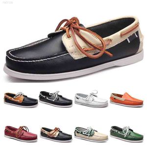 Shoes 2023 Mens Running hotFourty Three Leather British Style Black White Brown Green Yellow Red Fashion Outdoor Comfortable Breathable