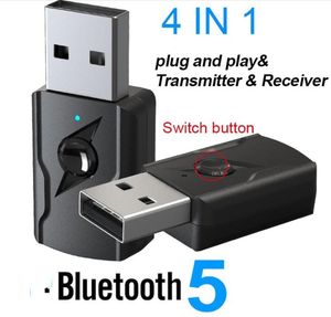 USB Bluetooth Adapter 3.5mm AUX Jack Audio 4 IN 1 Wireless Bluetooth Receiver Transmitter For TV Carkit PC Stereo Dongle