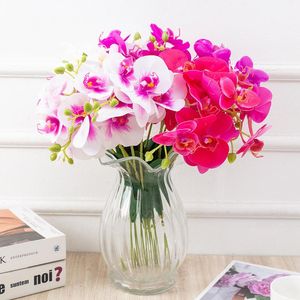 Dekoratif Çiçekler Çelenk 15 Phalaenopsis Yapay Çiçek Düzenleme Ev El Yemek Masası Ofis Dekorasyon Düğün Yatak Odası