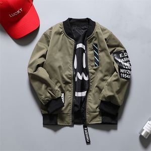 Spring Autumn Jackets for Boy Coat Bomber Green Boy's Windbreaker letter Print Kids Children 211011