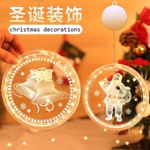 Merry Christmas Decor Lighting For Home decoration 3D disc hanging LED lights send without battery room decorative light