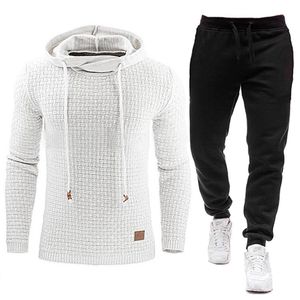 Men's Tracksuits 2021 Tracksuit Men Brand Male Solid Hooded Sweatshirt And Pants Set Mens Hoodie Sweat Suit Casual Sportswear S-5XL