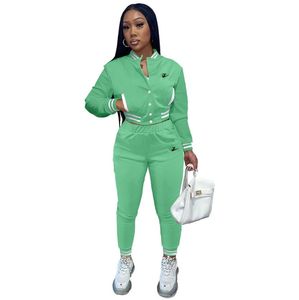 Mulheres agasalhos conjunto de duas peças designer inverno uniforme de beisebol jaquetas sweatpants outfits sweatsuits joggers calças ternos 20 estilos