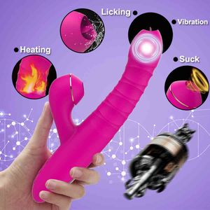 Nxy Sex Vibrators Masturbators Flxur Heating Dildo for Women Suction g Spot Tong Clitoris Stimulation Soft Silicons Adult Toy for 1216