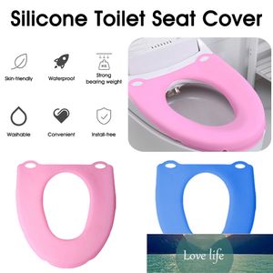 Silicone Solid Color Toilet Seat Cover Cushion Reusable Suit Bathroom Not Allergic Moisture-Proof Foldable Easy Paste Factory price expert design Quality
