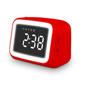 Portable Speakers Bluetooth Speaker Wireless Card Alarm Clock Sound Small Night Light Mirror Mini Woofer