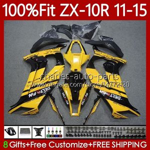 حقن معرض الحقن لـ Kawasaki Ninja ZX 10 R 1000 CC ZX1000 C 11-15 101NO.33 ZX 10R 1000CC Black Yellow ZX-10R ZX10R 11 12 13 14 15 ZX-1000 2011 2013 2014 2015 OEM Body