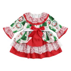 Wholesale toddler santa dress for sale - Group buy Girl s Dresses Toddler Baby Girl Christmas Clothes Long Sleeve Lace Patchwork Santa Printed O Neck Cute Dress Clothing Years