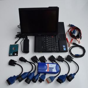 Диагностический сканер для дизельных грузовиков USB 125032 с ноутбуком thinkpad x200, планшет, кабели с сенсорным экраном, полный комплект