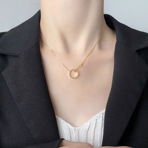 925 Wome Gold Chain Gothの首のペンダント女性の宝石類のための女性ジュエリーのための宝石バレンタインギフトQ0531