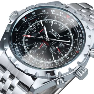 Jaragar homens militares relógios top marca luxo relógio desportivo automático para homens mecânicos relógios de pulso cronógrafo cinta de aço novo q0902