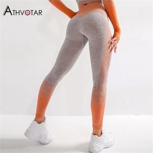 Leggings de fitness sem costura mulheres empurrar as leggins do Activewear mujer treino de tricô Jegging Femme 211204