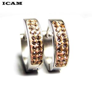 Hoop & Huggie ICAM Fashion Design Small Earrings For Womens Cluster Paved Zirconia Crystal Stone Earing Jewelry