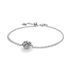 Feiner Schmuck, authentische Perle aus 925er-Sterlingsilber, passend für Pandora-Charm-Armbänder, Herz-Stammbaum-Kette, Sicherheitskette, Anhänger, DIY-Perlen