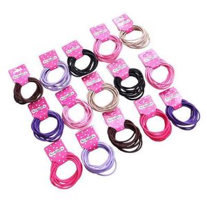 Epecket DHL Élastiques à cheveux couleur bonbon avec élastiques, haute élasticité, élastiques à cheveux sans couture 10 pièces DAFQ002 Hair Rubber Bands