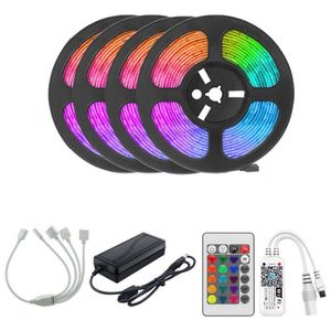 الأشعة تحت الحمراء واي فاي الصمام قطاع ماء 5 متر 10 متر 15 متر 20 متر rgb المصابيح شرائط ضوء 5050 rgb مرنة الإضاءة الشريط الشريط تحكم محول