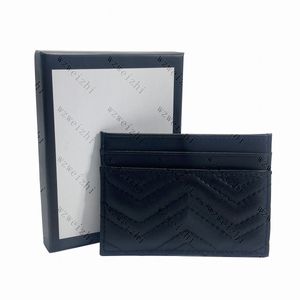 Alta Qualidade Cartão Animal Titular Homens Das Mulheres Cartões Preto Lambskin Cartão de Crédito Carteiras Bolsa de Bolsa de Bolsa Interior Bolsos com caixa de presente high-end