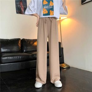Summer Plus Size 2XL Pants Joggers Hip Hop Black High Waist Wide-Leg Women Straight Loose Casual Harajuku BF 210531