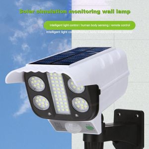 Wholesale motion sensor light camera for sale - Group buy Solar Lamps Powered LED Motion Sensor Wireless Flood Light Simulation Dummy Camera Wall Lamp For Outdoor Waterproof Security