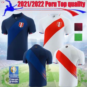 Wholesale peru jersey for sale - Group buy 21 Perú soccer jersey LAPADULA camisetas de fútbol Home white Away blue GUERRERO FARFAN CUEVA LORES Peru jerseys MEN Football Shirt