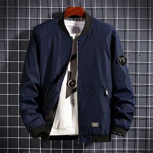 Thoshineブランド春秋の男性のジャケット薄いパッチデザインポケット男性の野球のジャケット軽量のアウターウェアの上にある手紙211103