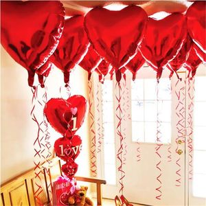 Forniture per decorazioni di palloncini a forma di cuore amore all'ingrosso da 18 pollici Palloncino in alluminio Decorazione di nozze per feste di compleanno