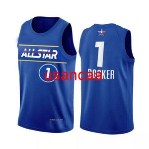 Tutti i ricami 7 stili 1 # BOOKER 2021 stagione maglia da basket blu all star Personalizza uomo donna gioventù aggiungi qualsiasi nome numerico XS-5XL 6XL Vest