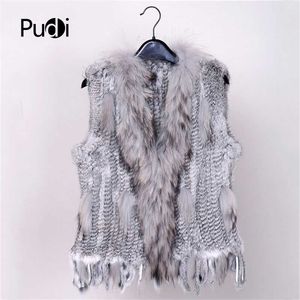 28 Colors Women Genuine Real Rabbit Fur Vest Coat Tassels Raccoon Fur Collar Jacket Waistcoat Wholesale Drop VR032 210927