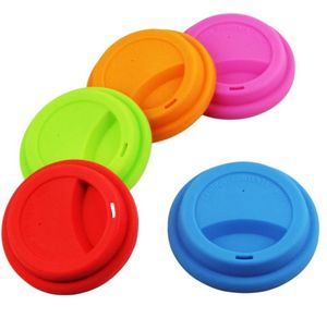 2021 Silicone Cup Lids 9cm Anti Dust Spill Proof Food Grade Silicone Cup Lid Coffee Mug Milk Tea Cups Cover Seal Lids