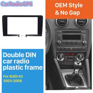 Black Double Din Car Radio Fascia for Audi A3 AutoStereoパネルキットオーディオフレームトリムインストール