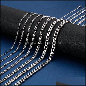 Chains Necklaces & Pendants Jewelrychains Sanlan Basic Punk Stainless Steel Necklace For Men Women Curb Cuban Link Chain Chokers Vintage Bla