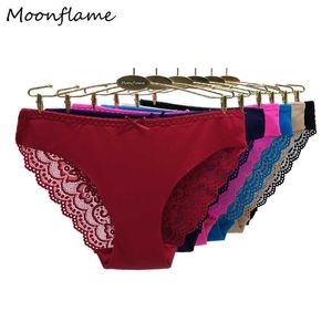 MoonFlame 5 sztuk / partia Przyjazd Nylon Damski majtki Sexy Koronki Bielizna Bielizna M L XL XXL 89430 211021