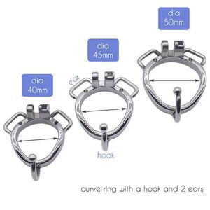Cockrings FRRK Strapon Male Chastity Belt Cock Cage Men Stainless Steel Adult BDSM Sex Toys Metal Penis Rings Strap On Lock Bondage Device 1124