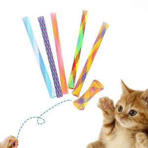 Brinquedos de gato 10 pcs Nylon Colorful Spring Rod Pet Dog Toy Teaser Wand Gatinho Engraçado Fontes de Vara Interativa